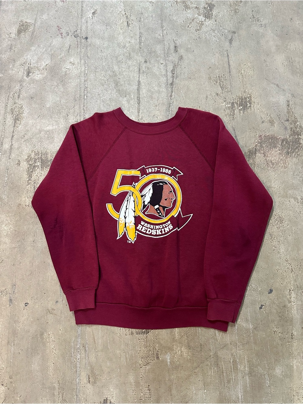 Washington Redskins 50th Anniversary Maroon Crewneck Sweatshirt